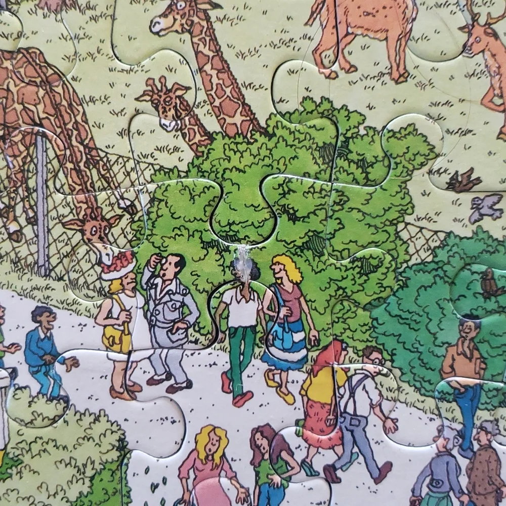 Vintage 80s Children's Where's Waldo Jigsaw Puzzle Safari Park 100 Pieces